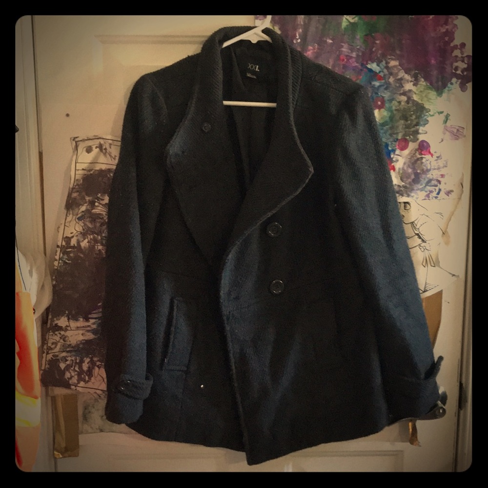 Black/charcoal pea coat